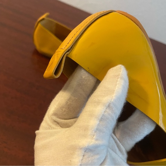 Mercedes Castillo Yellow Patent Leather Women’s Designer Loafers Flats - Picture 8 of 12